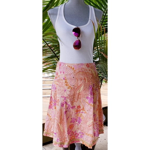 Express Dresses & Skirts - Express Bohemian Embroidered Beaded Midi Skirt 6